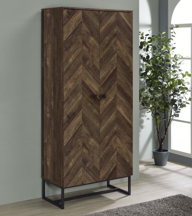 Carolyn - 2 Door Engineered Wood Accent Cabinet - Rustic Oak