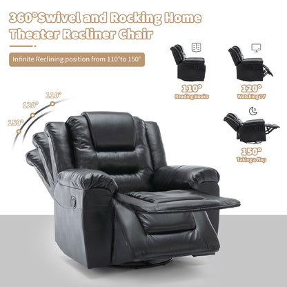 3 Seater Home Theater Recliner Manual Recliner Chair With Two Built-In Cup Holders For Living Room