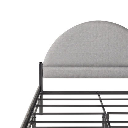 Bed Modern Upholstered Curved Headboard