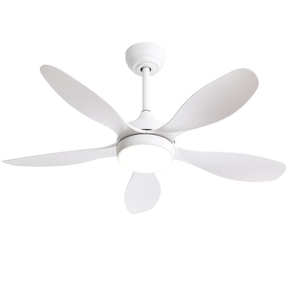 42" Ceiling Fan With Light And Remote Cotnrol 6 Speeds DC Reversible Motor - White