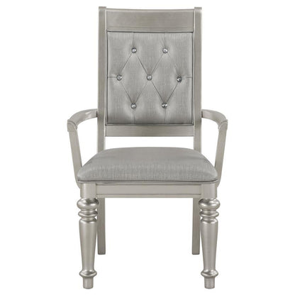 Bling Game - Dining Arm Chair (Set of 2) - Metallic Platinum