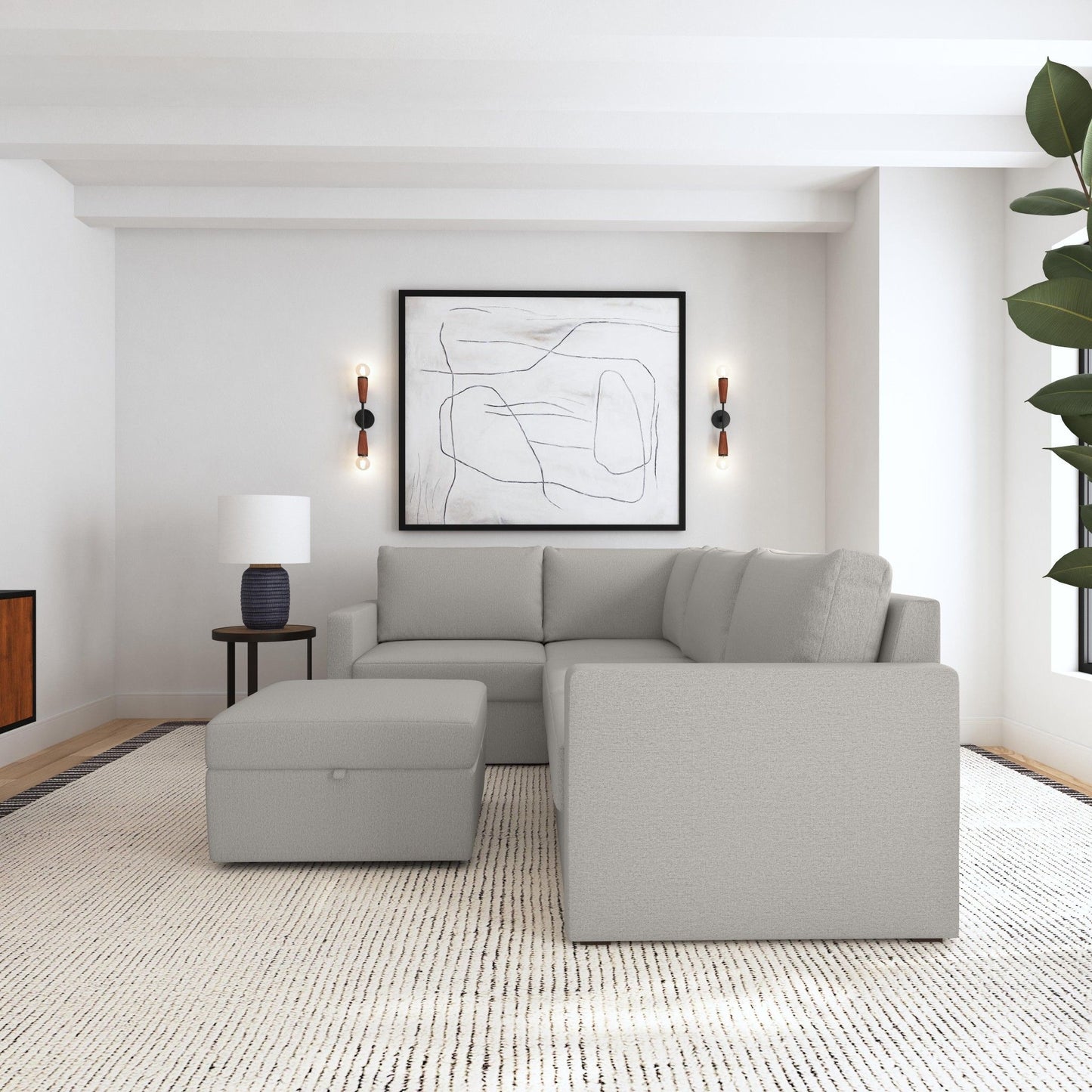 Flex - Sectional with Standard Arm and Storage Ottoman