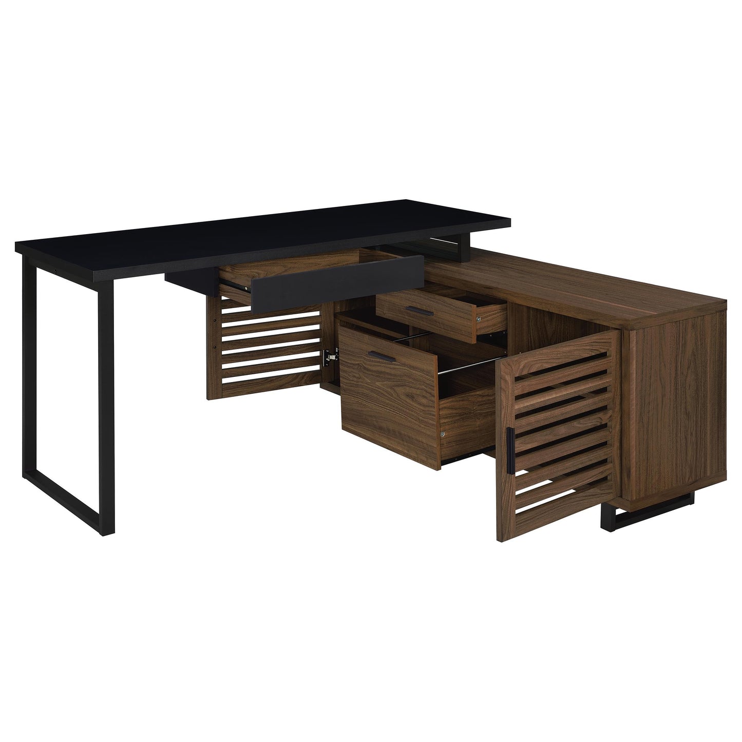 Maddox - L-Shape Office Computer Desk - Black