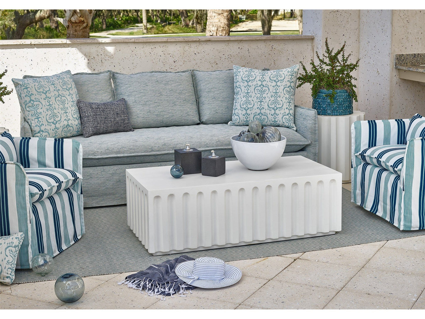 Coastal Living Outdoor - Edisto Cocktail Table - White