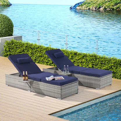 Outdoor Sofa Pe Rattan Furniture Deck Chair - Gray