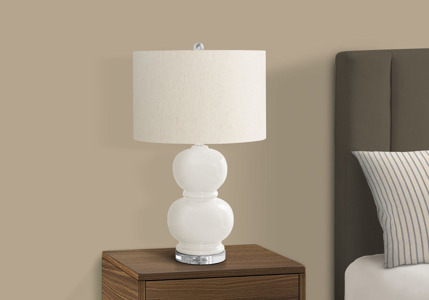 Contemporary Lighting, Ceramic Table Lamp - Cream