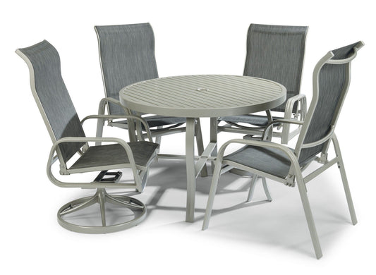 Captiva - 5 Piece Outdoor Dining Set - Metal - Dark Gray - 28.75"