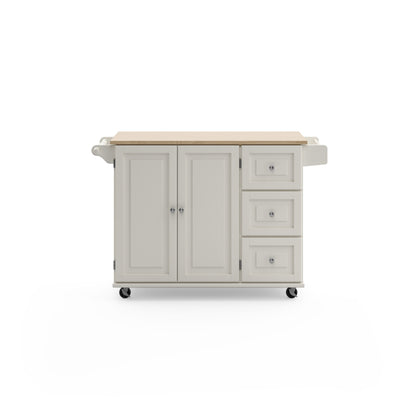 Blanche - Kitchen Cart - Rubber Wood Top