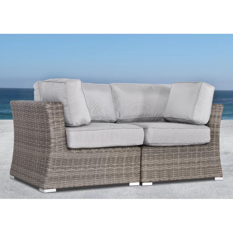 Outdoor Loveseat With Cushions - Gray Mix