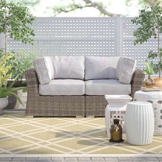 Outdoor Loveseat With Cushions - Gray Mix