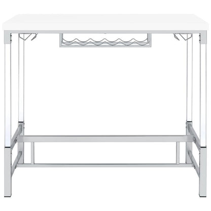 Norcrest - Acrylic Leg Bar Table - White High Gloss