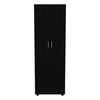 Armoire Organiser, Two Shelves, Rod, Double Door Cabinet Armoire