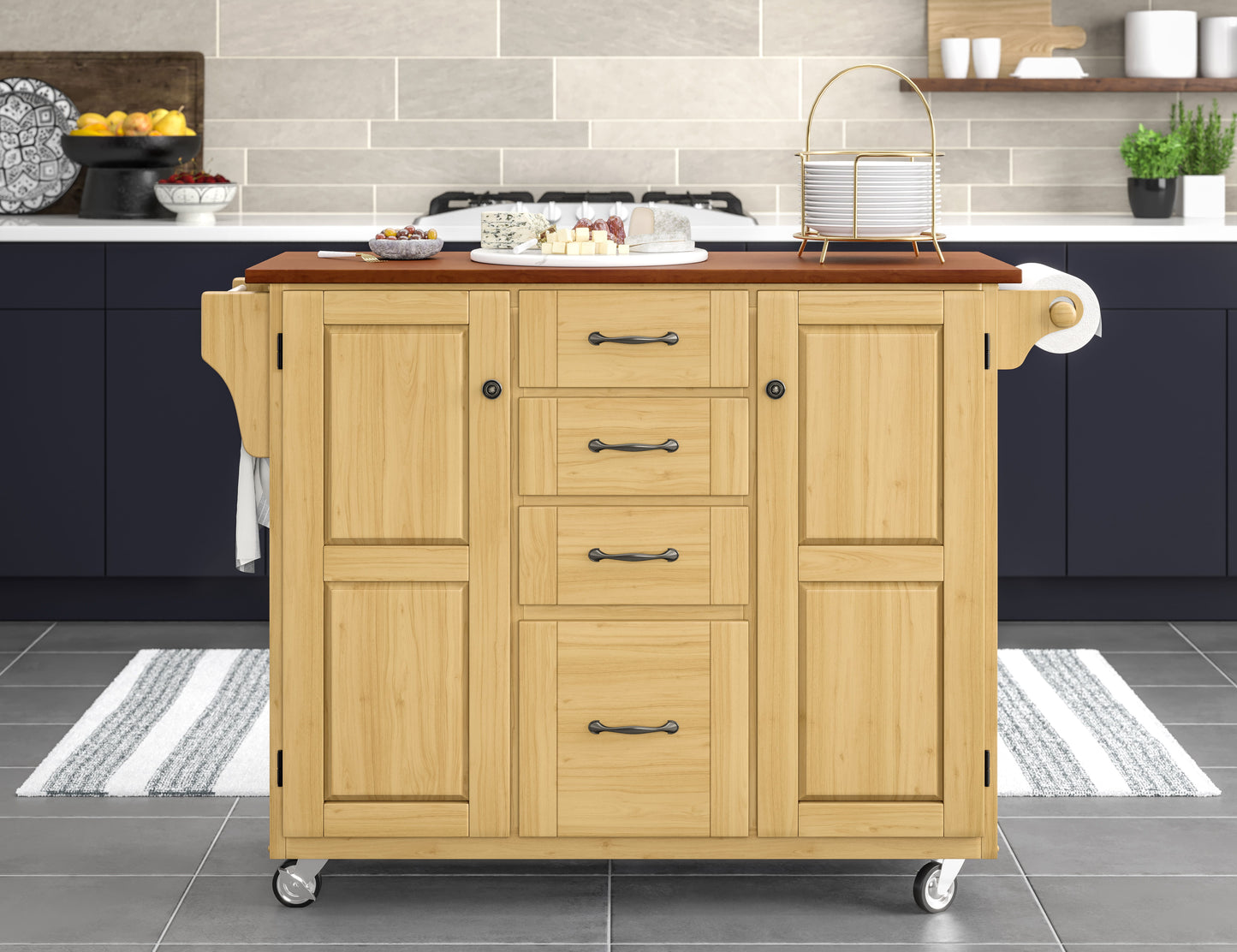 Create-A-Cart - Kitchen Cart With Wood Top