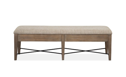 Paxton Place - Bench With Upholstered Seat - Dovetail Grey