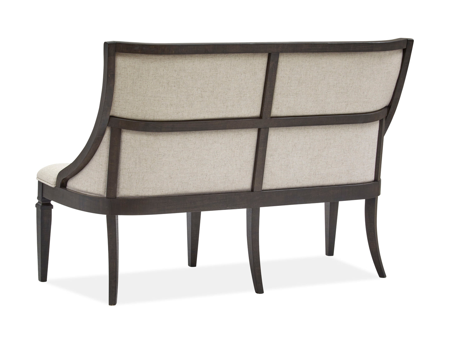 Calistoga - Bench With Upholstered Seat & Back - Weathered Charcoal