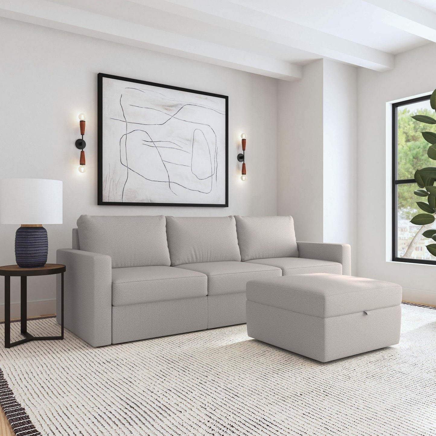 Flex - Sofa with Standard Arm and Storage Ottoman