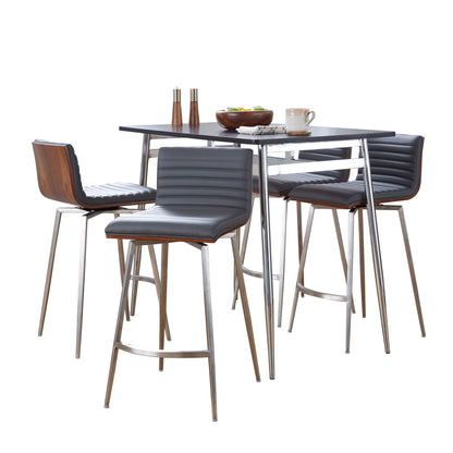 Marcel Mason - 5 Piece Swivel Contemporary Counter Height Dining Set