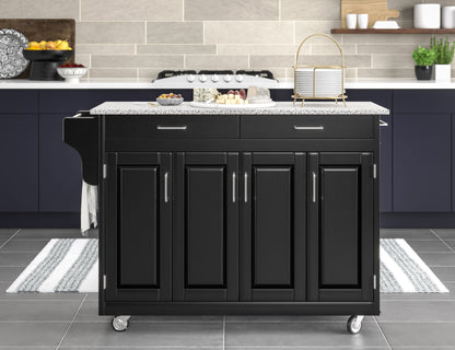 Create-A-Cart - 4 Doors Kitchen Cart - Gray Granite Top