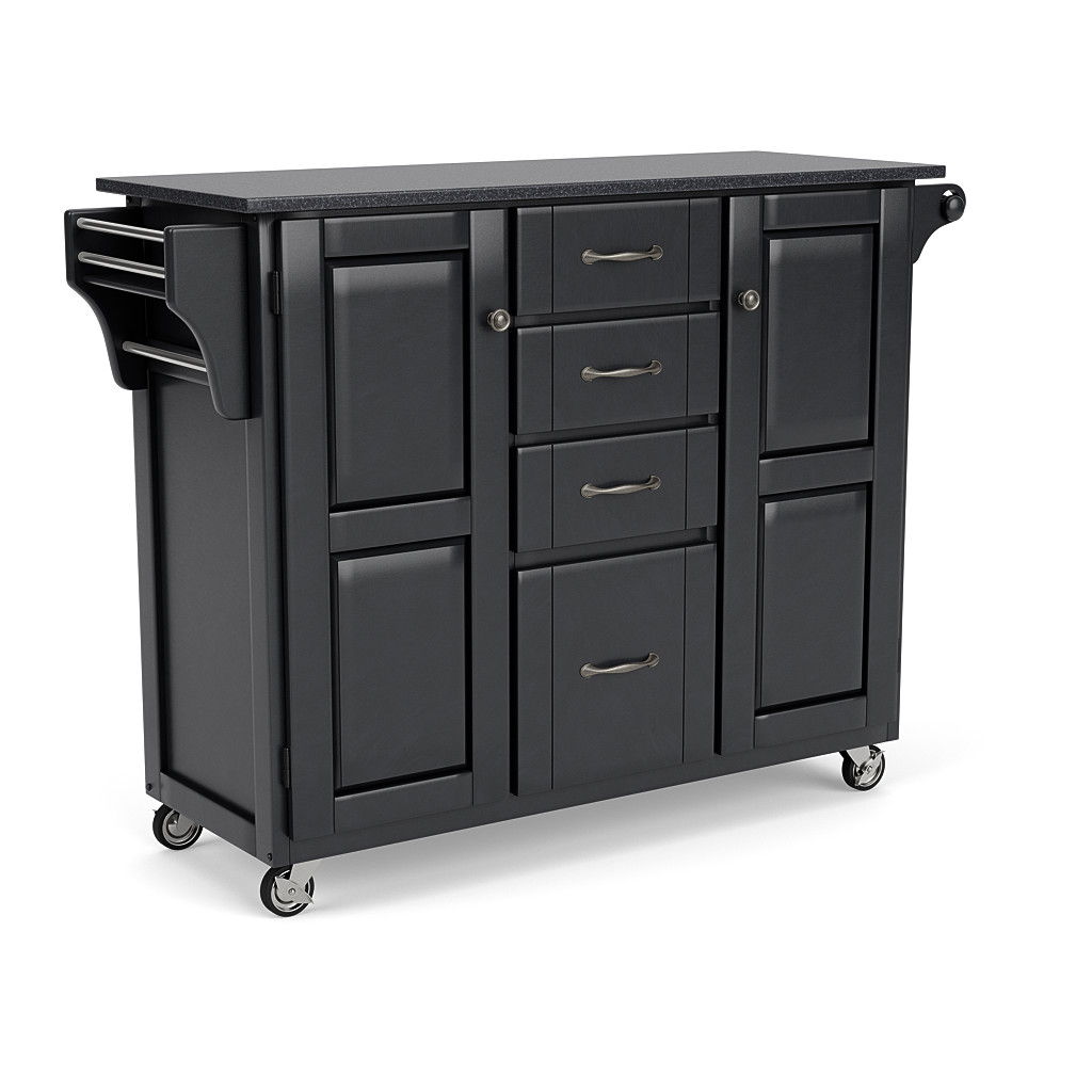 Create-A-Cart - Kitchen Cart With Black Granite Top