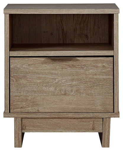 Oliah - Beige - One Drawer Night Stand - 20'' Width