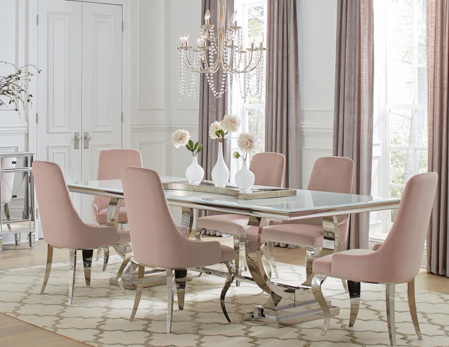 Antoine - Rectangle Glass Top Dining Table Set