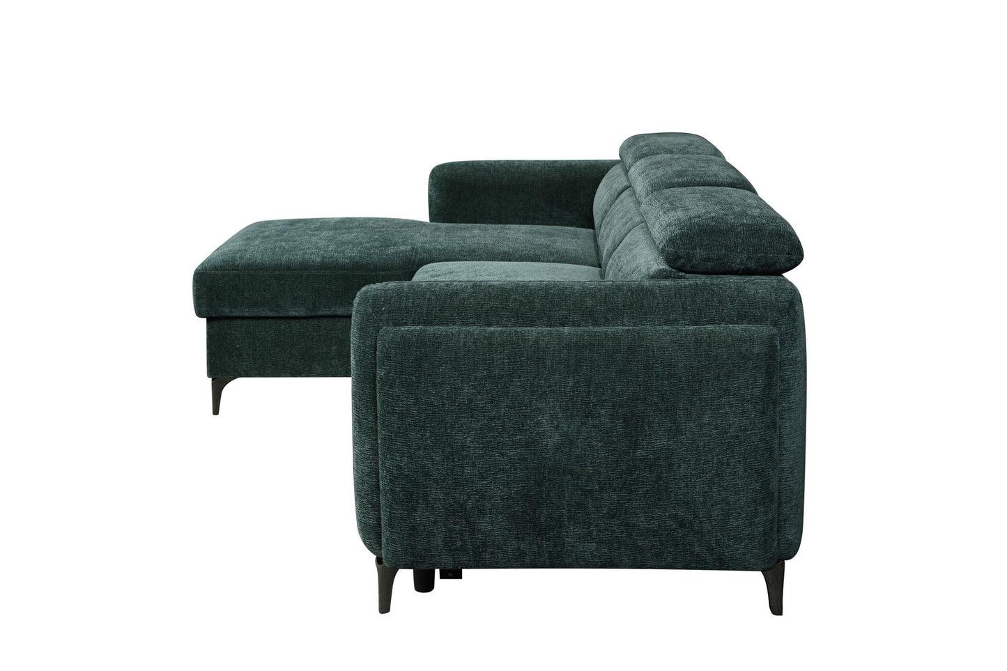 Zadok - Chenille Sectional Sofa With Sleeper & Storage - Green