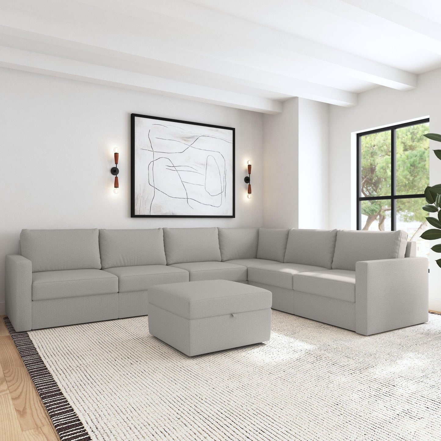 Flex - Sectional with Standard Arm and Storage Ottoman