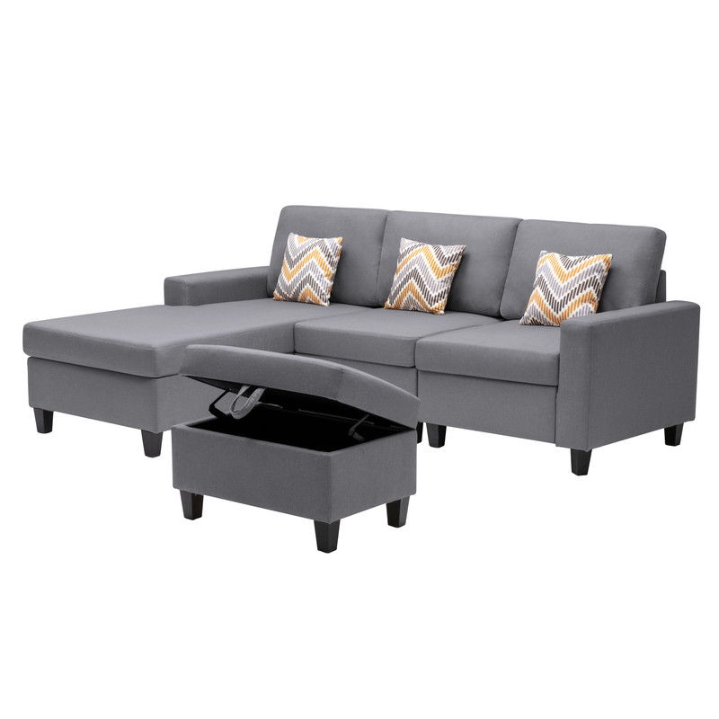 Nolan - 4 Piece Reversible Sectional Sofa Chaise With Interchangeable Legs