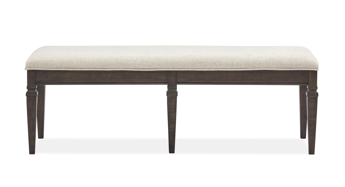 Calistoga - Bench With Upholstered Seat - Weathered Charcoal