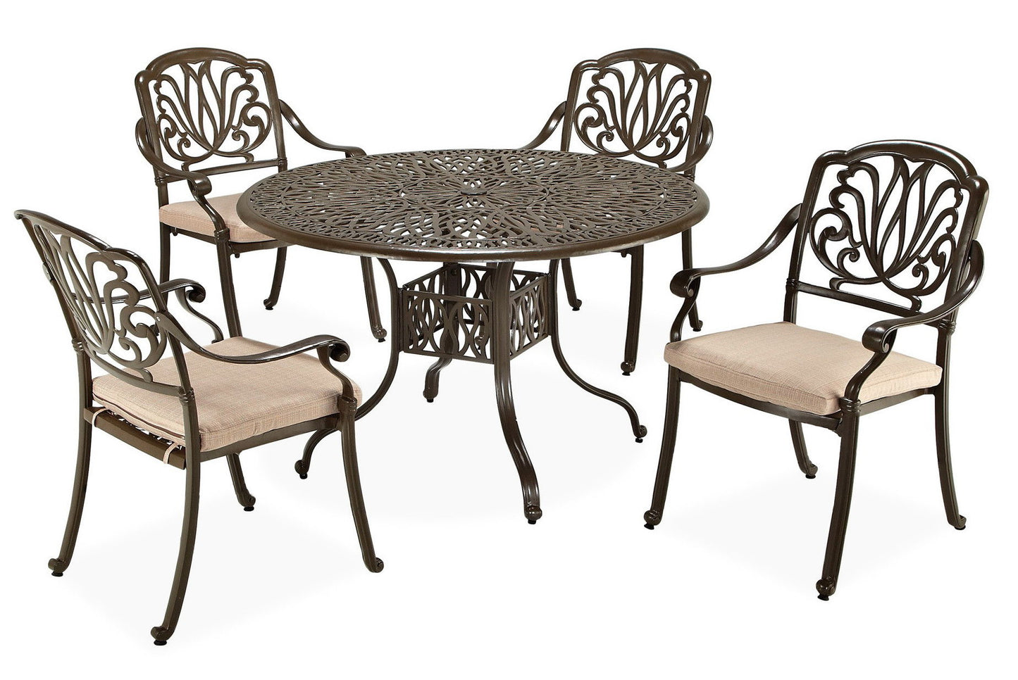 Capri - 5 Piece Outdoor Dining Setl - Dark Brown