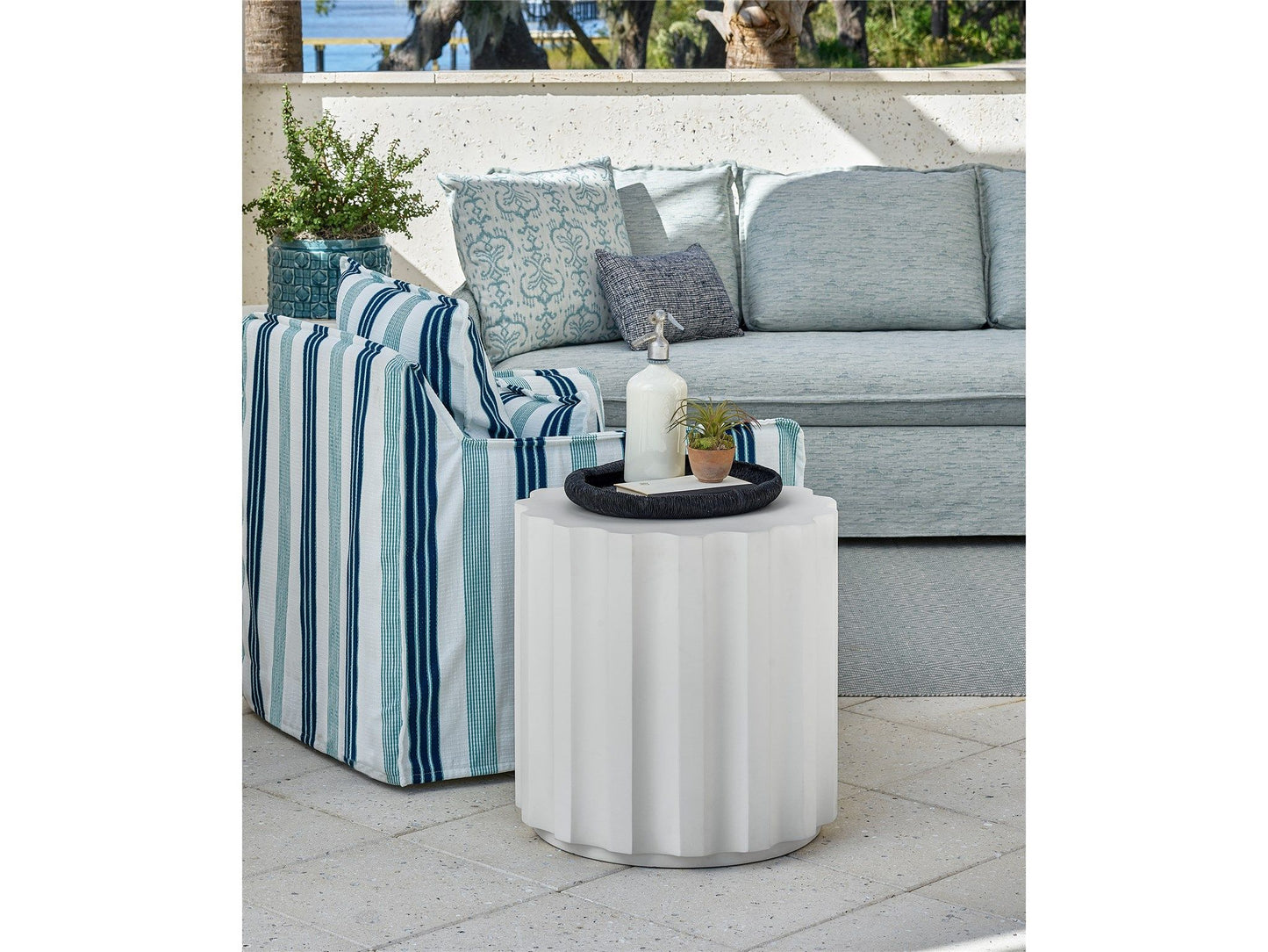 Coastal Living Outdoor - Edisto Side Table - White