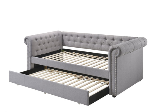 Justice - Twin Daybed With Trundle - Smoke Gray