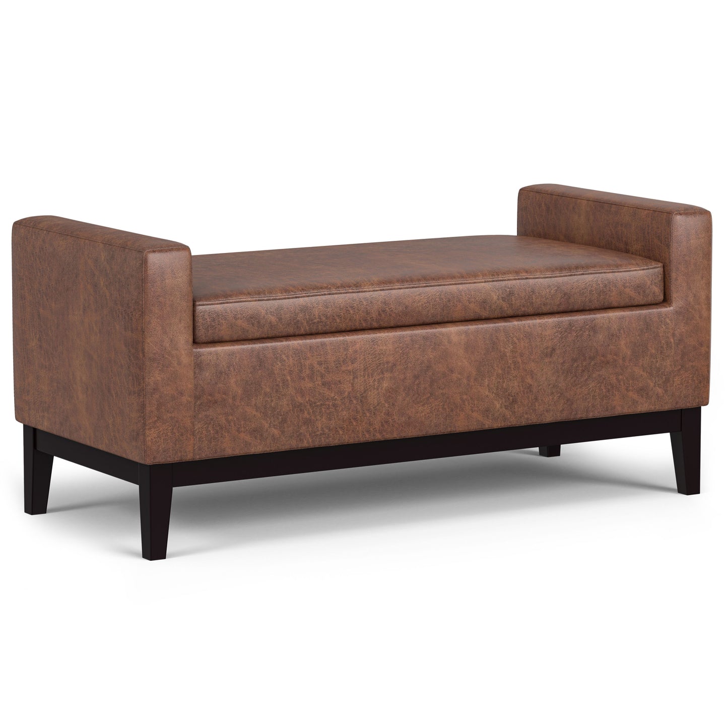 Amber - Rectangular Storage Ottoman - Brown