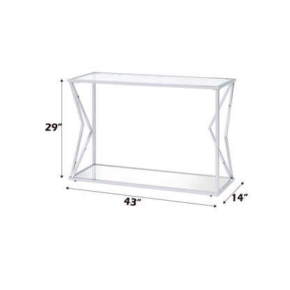 Virtue - Clear Glass Sofa Table - Chrome