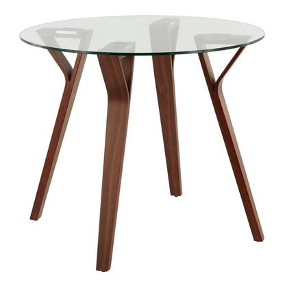 Folia - 3 Piece Dining Set Round Fabrizzi Mid-Century Modern - Walnut / Gray