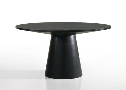 Jasper - Wide Contemporary Round Dining Table With Fabric Chairs Set