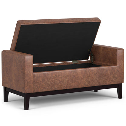 Amber - Rectangular Storage Ottoman - Brown