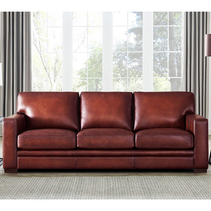 Dillon - Waxy Pull Up Leather Sofa - Mocha