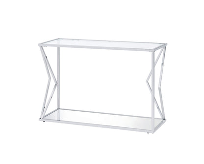 Virtue - Clear Glass Sofa Table - Chrome