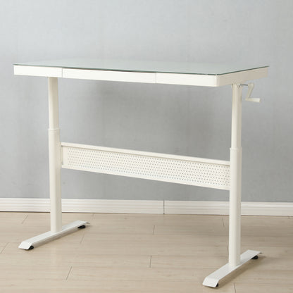 Standing Desk With Metal Drawer, Adjustable Height Stand Up Desk, Sit Stand Home Office Desk, Ergonomic Workstation