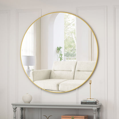 Wall Circular Mirror Metal Framed Mirror Round Vanity Mirror Dressing Mirror, For Bathroom, Living Room, Bedroom Wall Decor