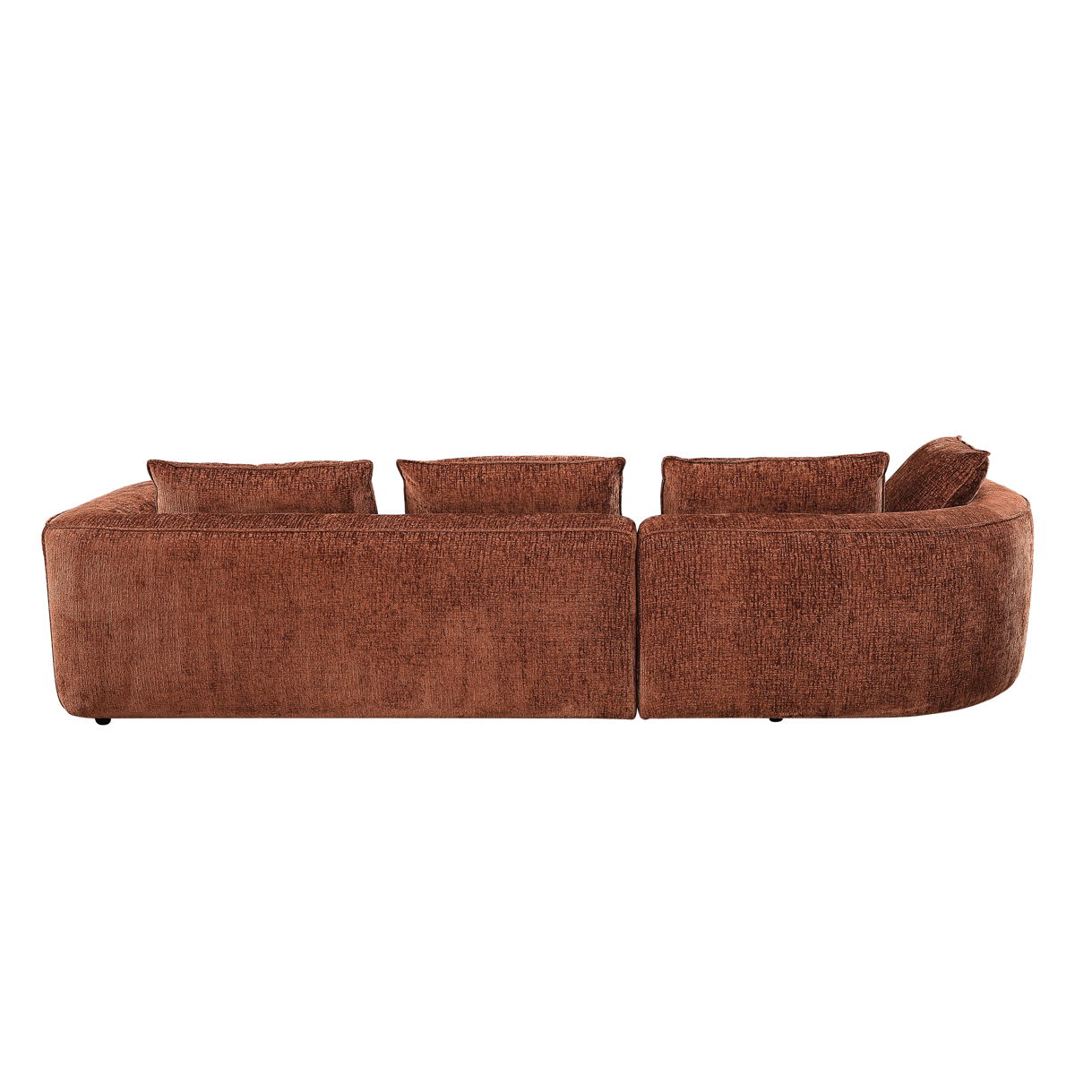 Aceso - Chenille Sectional Sofa With 4 Toss Pillows - Rustic Brown