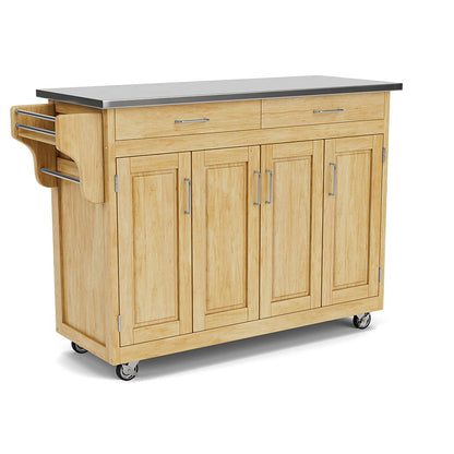 Create-A-Cart - 4 Doors Kitchen Cart - Steel Top