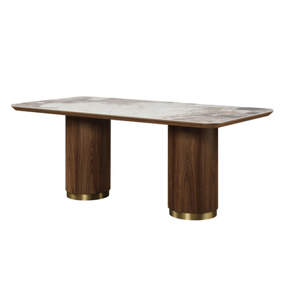 Willene - Ceramic Top Dining Table - Walnut