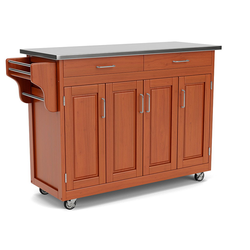 Create-A-Cart - 4 Doors Kitchen Cart - Steel Top