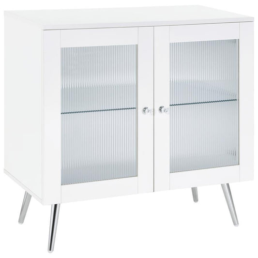 Nieta - 2 Door Engineered Wood Accent Cabinet - White High Gloss