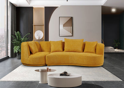 Living Room Sofa Set With Luxury Teddy Fleece, 2 Seater, Armchair Swivel 360°