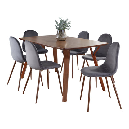 Folia Pebble - 7 Piece Mid Century Modern Dining Set