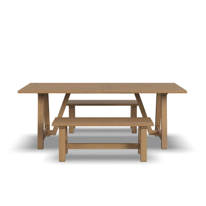 Trestle - Dining Table With 2 Benches