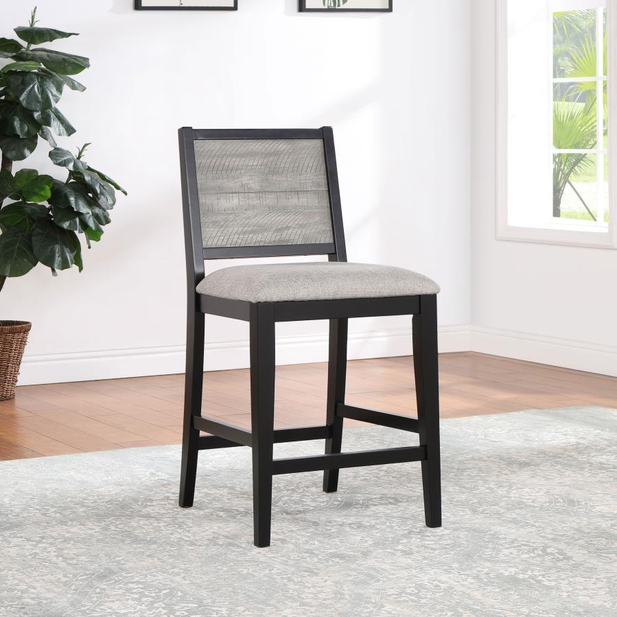 Elodie - Wood Counter Chair (Set of 2) - Gray And Black